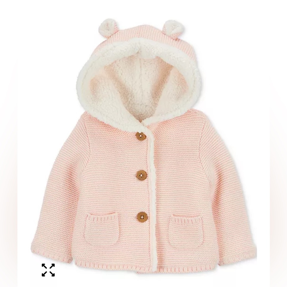Carter's Soft Pink and White Baby Hoodie